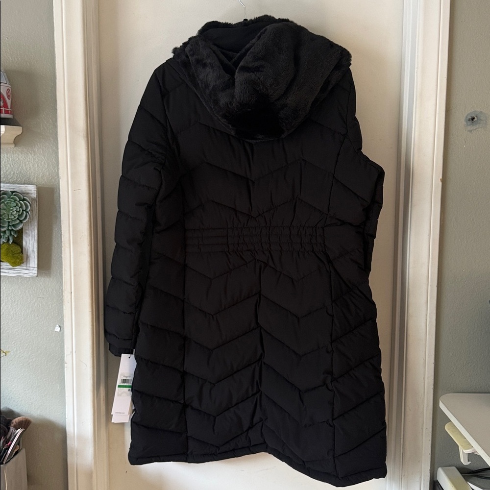 CALVIN KLEIN 🔥❄️ Matte  Stretch Hooded Chevron Quilted Jacket - Picture 9 of 15